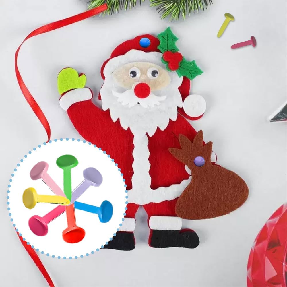 200 Pezzi Fermacampioni Piccoli Rotondi in Metallo per Scrapbooking, Clip Decorazioni Artigianali