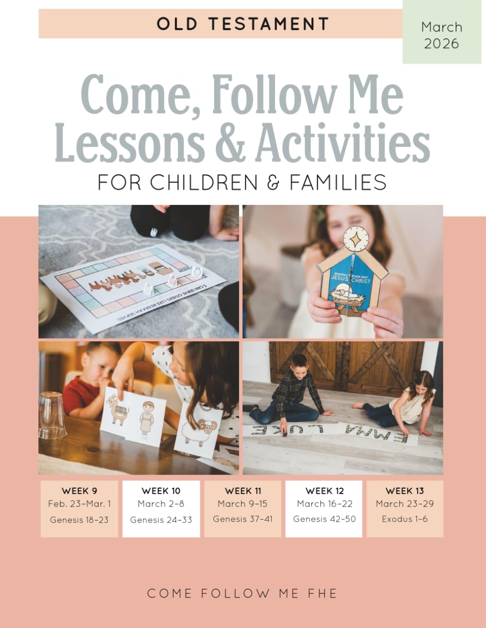 Come, Follow Me Lessons & Activities for Children & Families: Old Testament: March 2026