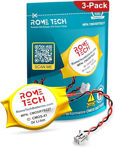 Miniatura 6 de Rome Tech CMOS BIOS Batería para HP Compaq Presario F500  HP Compaq Presario F700  HP Compaq Presario G60 - Batería de reserva 3V RTC CR2032 con 2