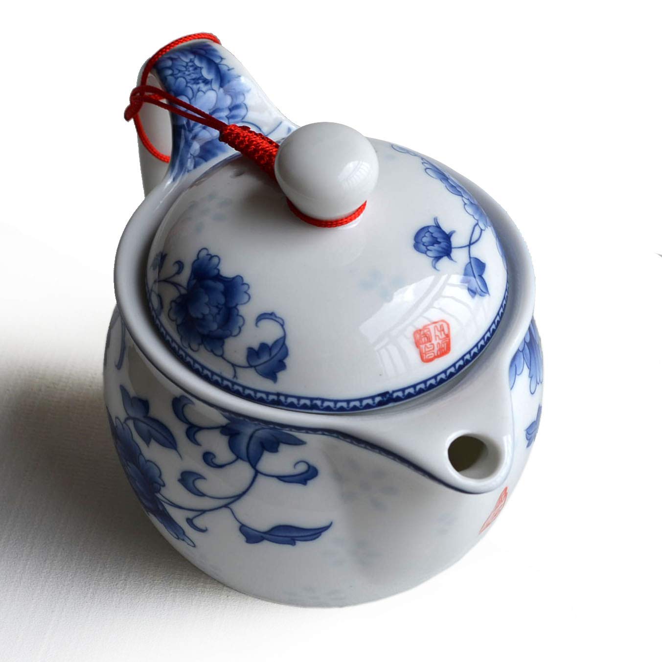 Tetera de 350 m de porcelana azul de porcelana de acero inoxidable para filtración, infusor de té