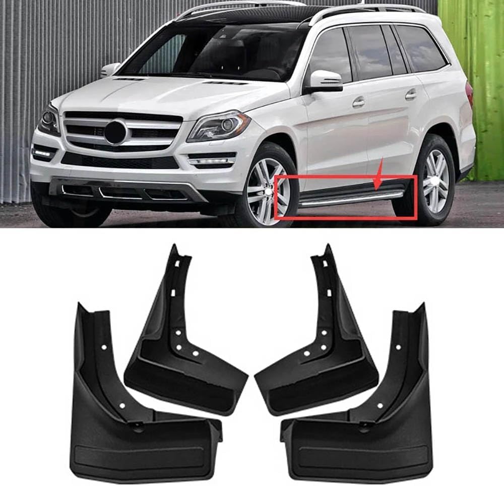 WeiYH No Drill Mud Flaps for Car Front Rear Wheel for Benz GL Klasse X166 2013 2014 2015