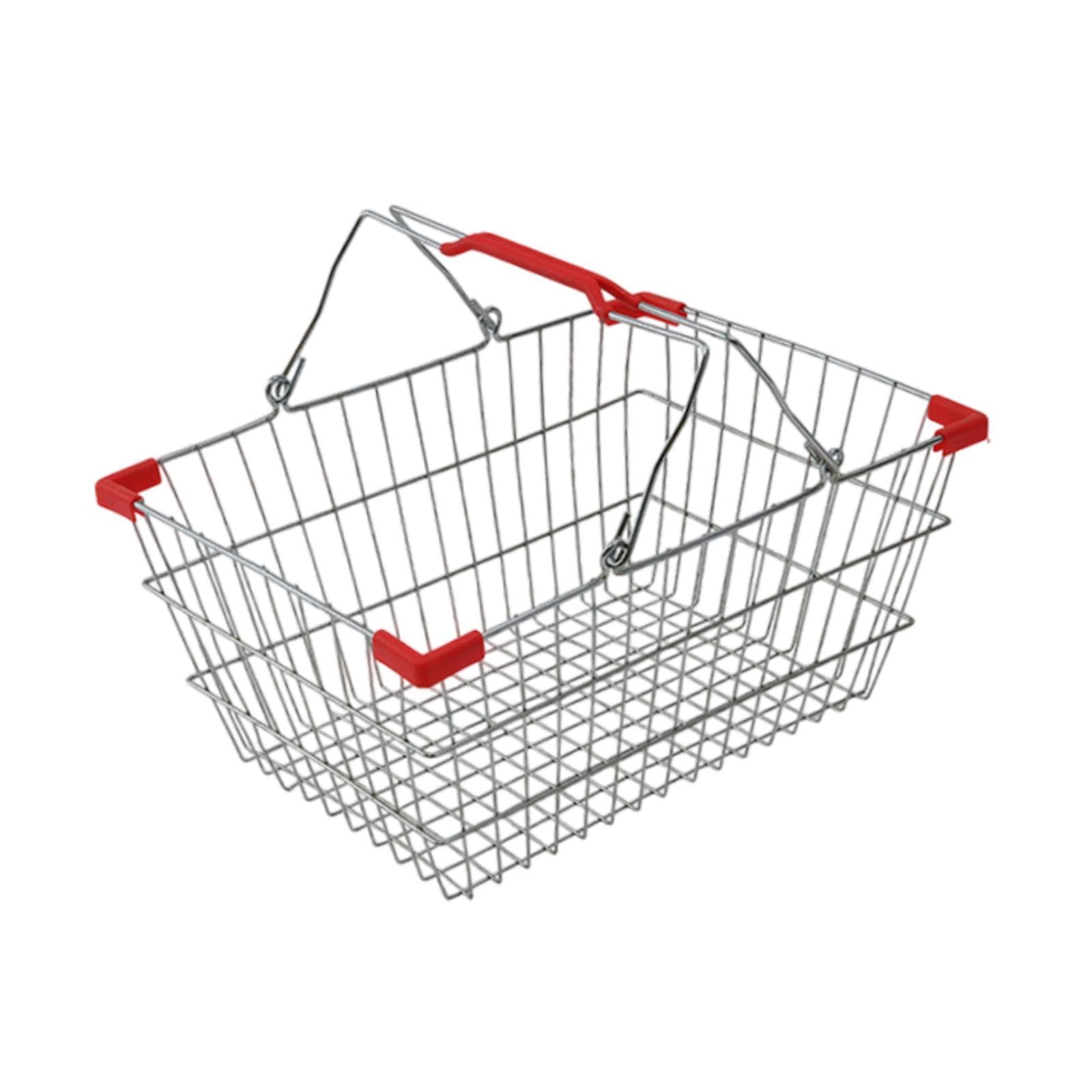 Cestino portaoggetti per, Cestino Multiuso in Metallo con Manico per Cosmetici, Frutta, Armadio, Ufficio, Sala Hobby, 40 Cm X 28 Cm X 20