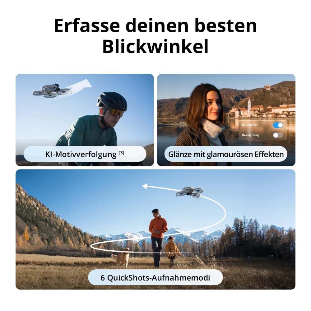 DJI Flip Bundle (RC 2 Fernsteuerung mit Bildschirm), 4K-Kameradrohne, Mini-Drohne, < 249 g, Drohne mit Follow Me Funktion, 13 km Videoübertragung, Handstart, mit Kartenleser, Speicherkarte