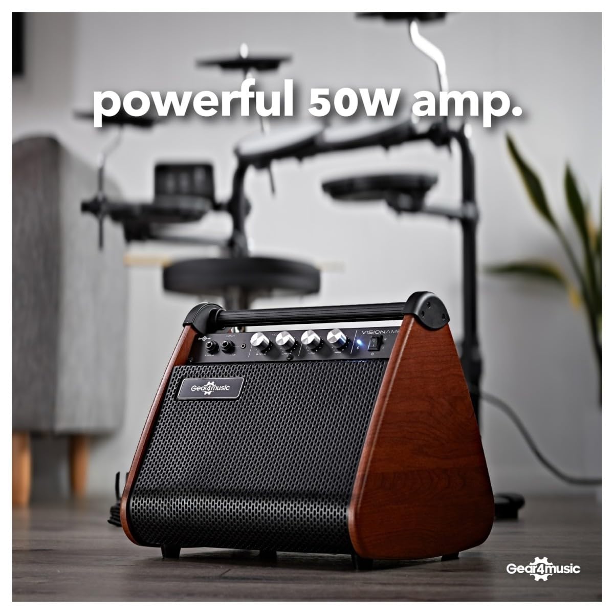 VISIONAMP Schlagzeug Elektronisch und Keyboard Verstärker Tragbares E-Drum Amp 50W