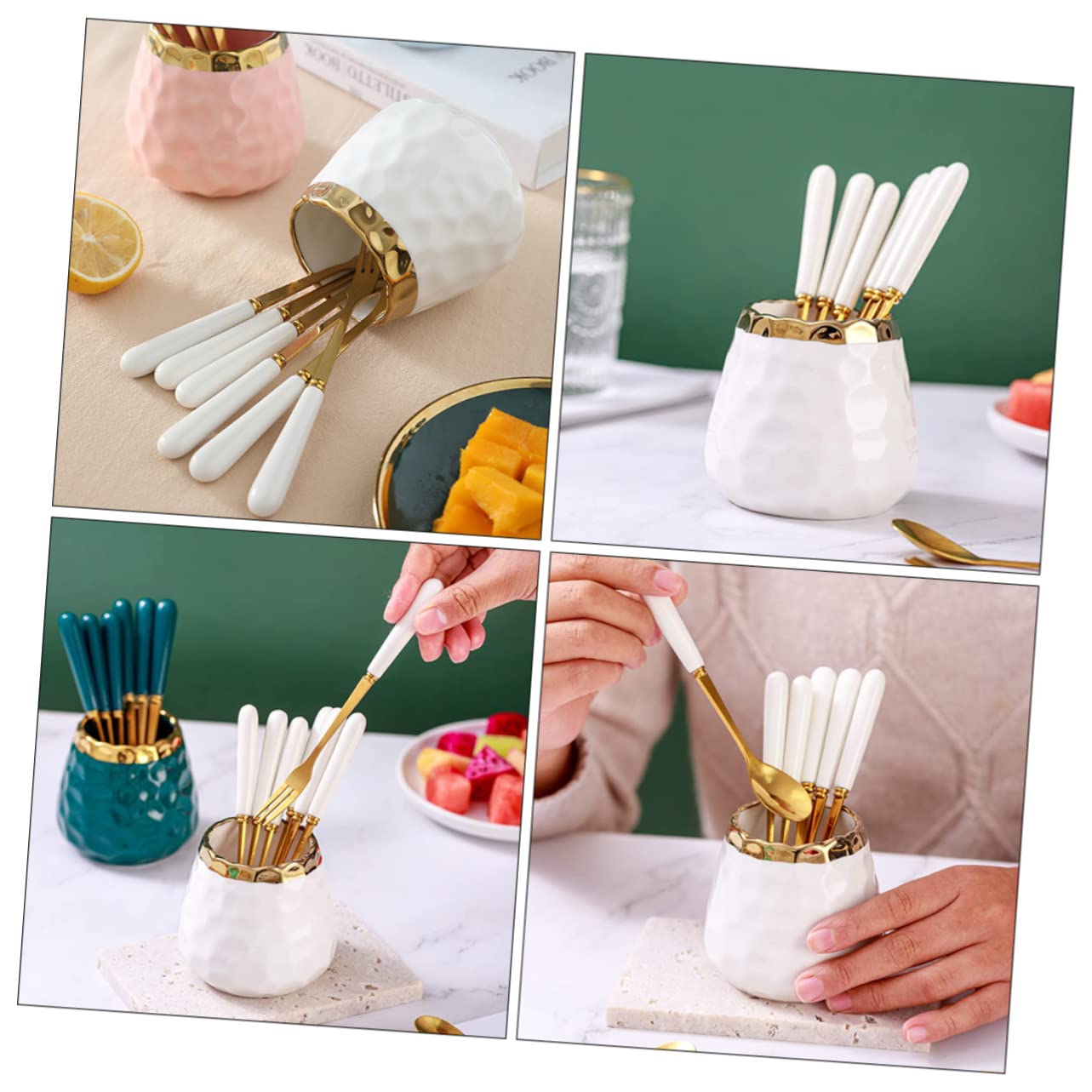 2 Titanbeschichtete Obstgabeln - Spülmaschinenfest Für Dessert, Käse & Party