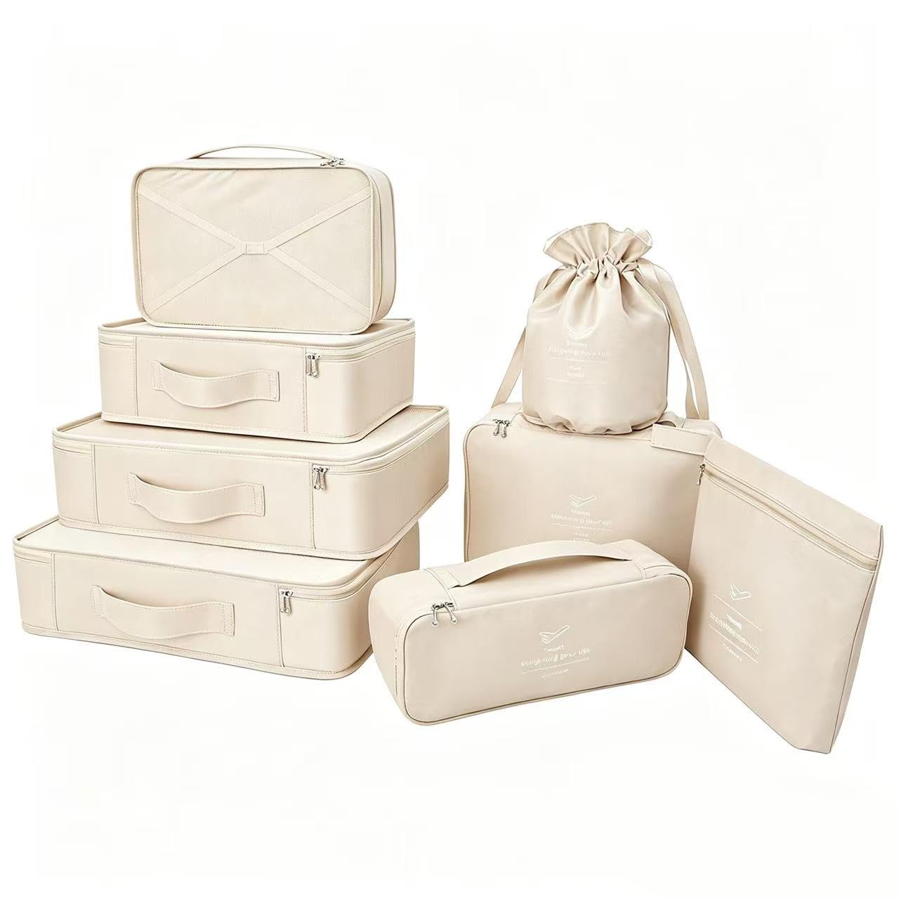 Koffer Organizer Reise Kleidertaschen 8 Sets/7 Farben Travel Gep?ck Organisatoren enthalten wasserdichte Schuh-Aufbewahrungsbeutel bequeme Kompressions Beutel f?¡ì1r Reisende