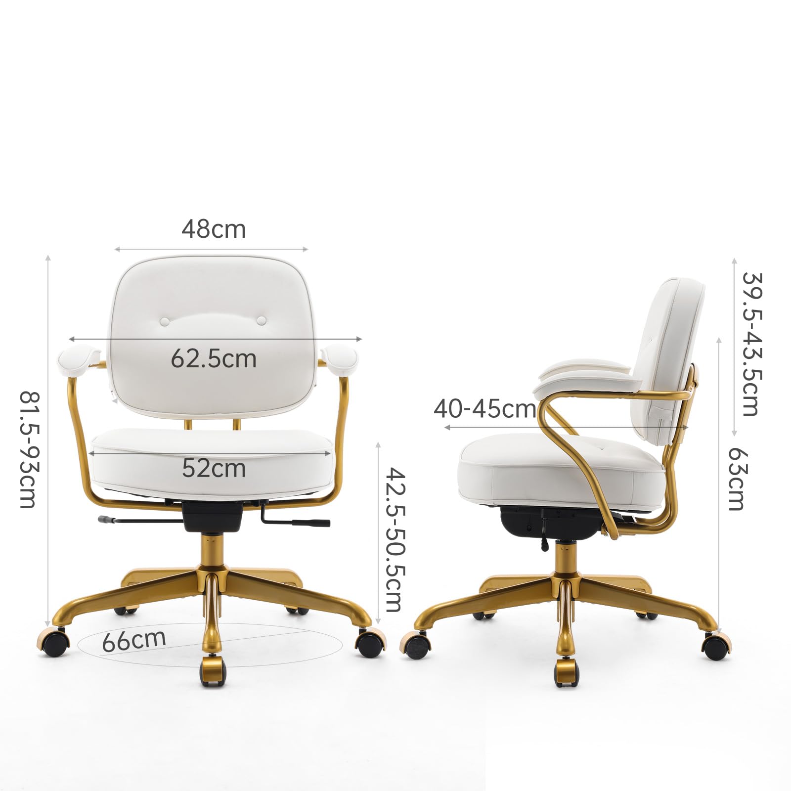 SIHOO L3D Mid Century Office Chair In Faux Leather Ergonomic Computer Chair