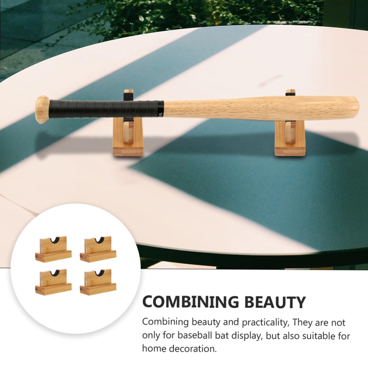 Gogogmee 2Sets Baseball Bat Wall Mount Storage Racks Versatile Baseball Bat Display Holders for Home for Collectors and Sports Enthusiasts