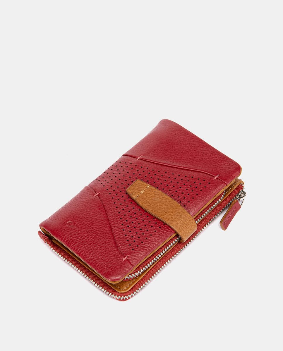 Abbacino Cartera Mediana de Piel roja Rojos