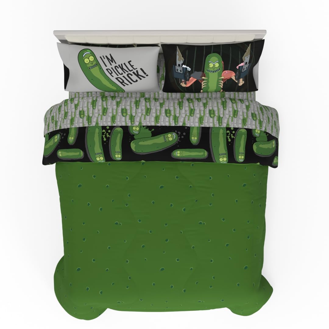 RICK AND MORTY Portals Pickle Design Offizielles Wende Doppelbettwäscheset 296091382627