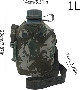 Alloy Water Bottle Army With Camouflage Cover Mountaineering Aluminum Water