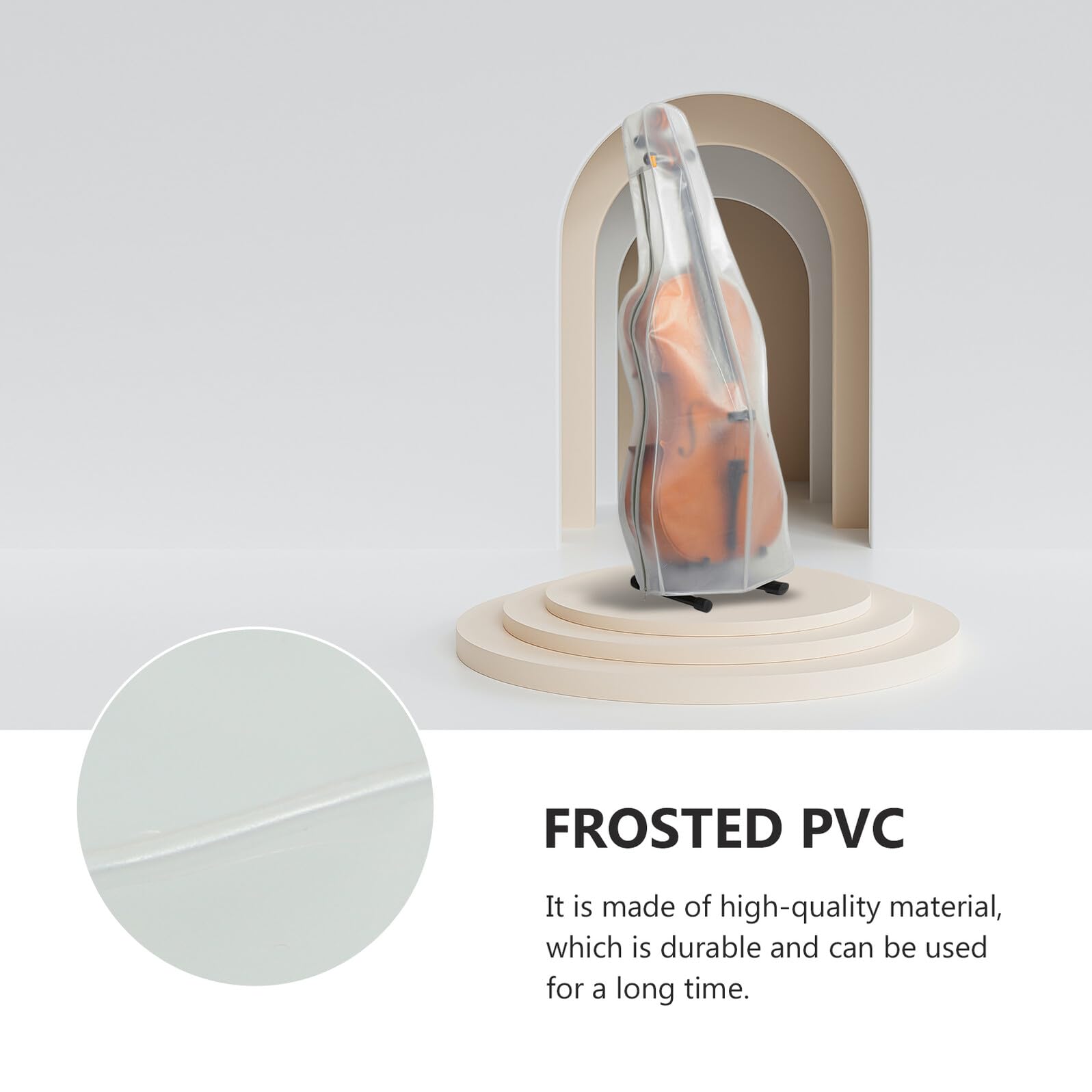 Supvox Praktische Weiße Cello Abdeckung aus Mattiertem Pvc Leicht zu Reinigen Kreative und Dekorative Haushaltshülle für Schutz des Cellos im Innenbereich