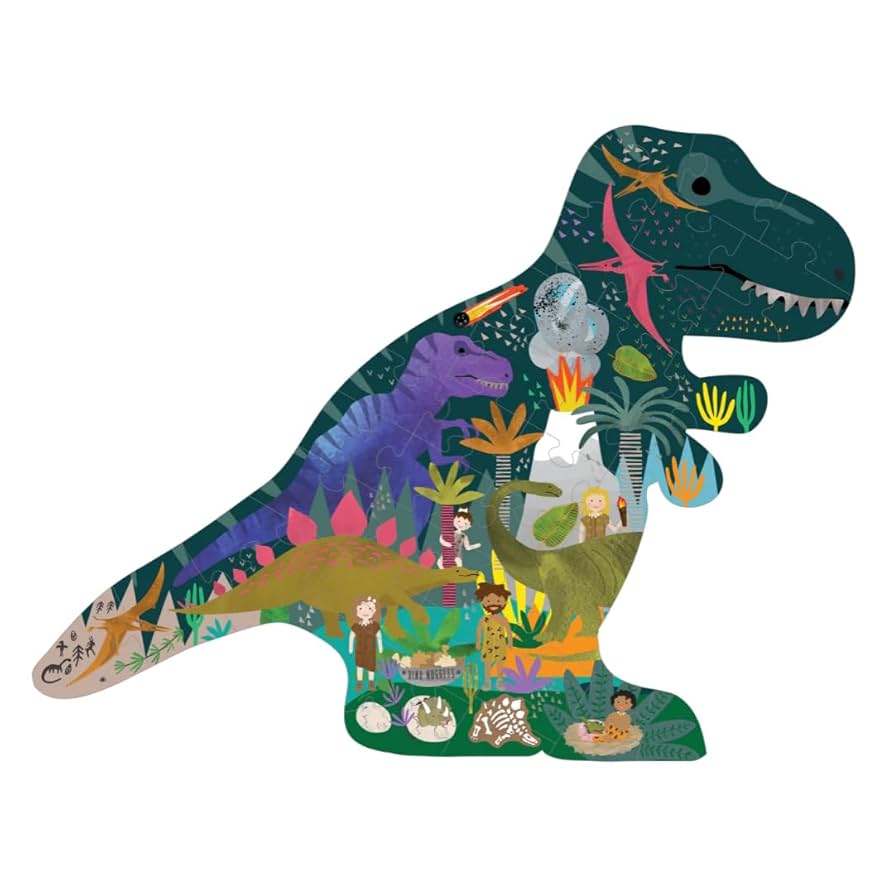 Amazon.com: Floss & Rock Dino Dinosaur Shaped Jigsaw Puzzle