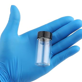 20 pcs 20 ml Clear Glass Vials Sample Bottles with Plastic Screw Cap | Transparent, Lab Container, 2/3 Oz