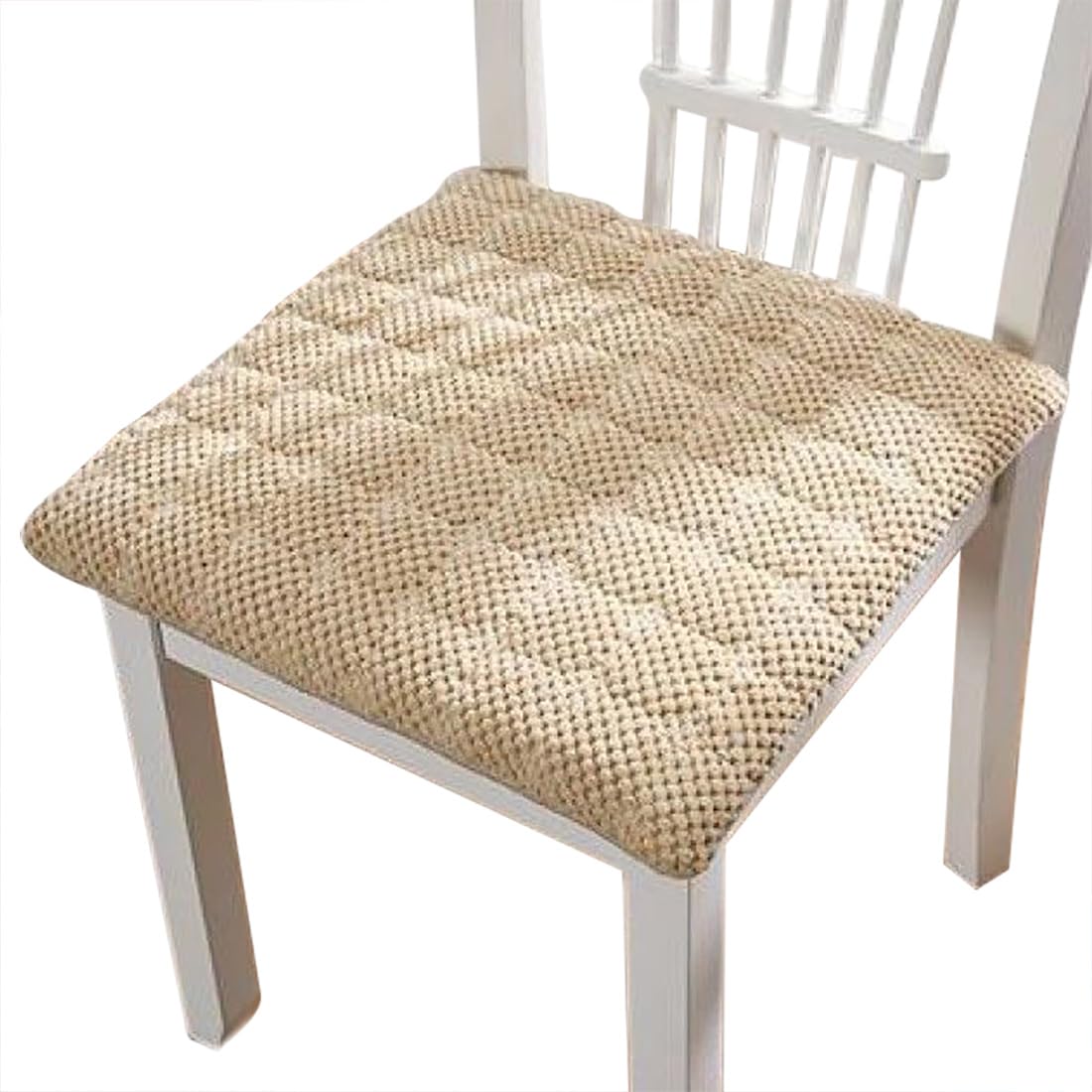 VHJdtE Seat Cushion, Square With Tie Design|All-Season Corduroy Cushion|Sponges Filling Seat Pads With Machine Washable Cover(Khaki,40x40cm)