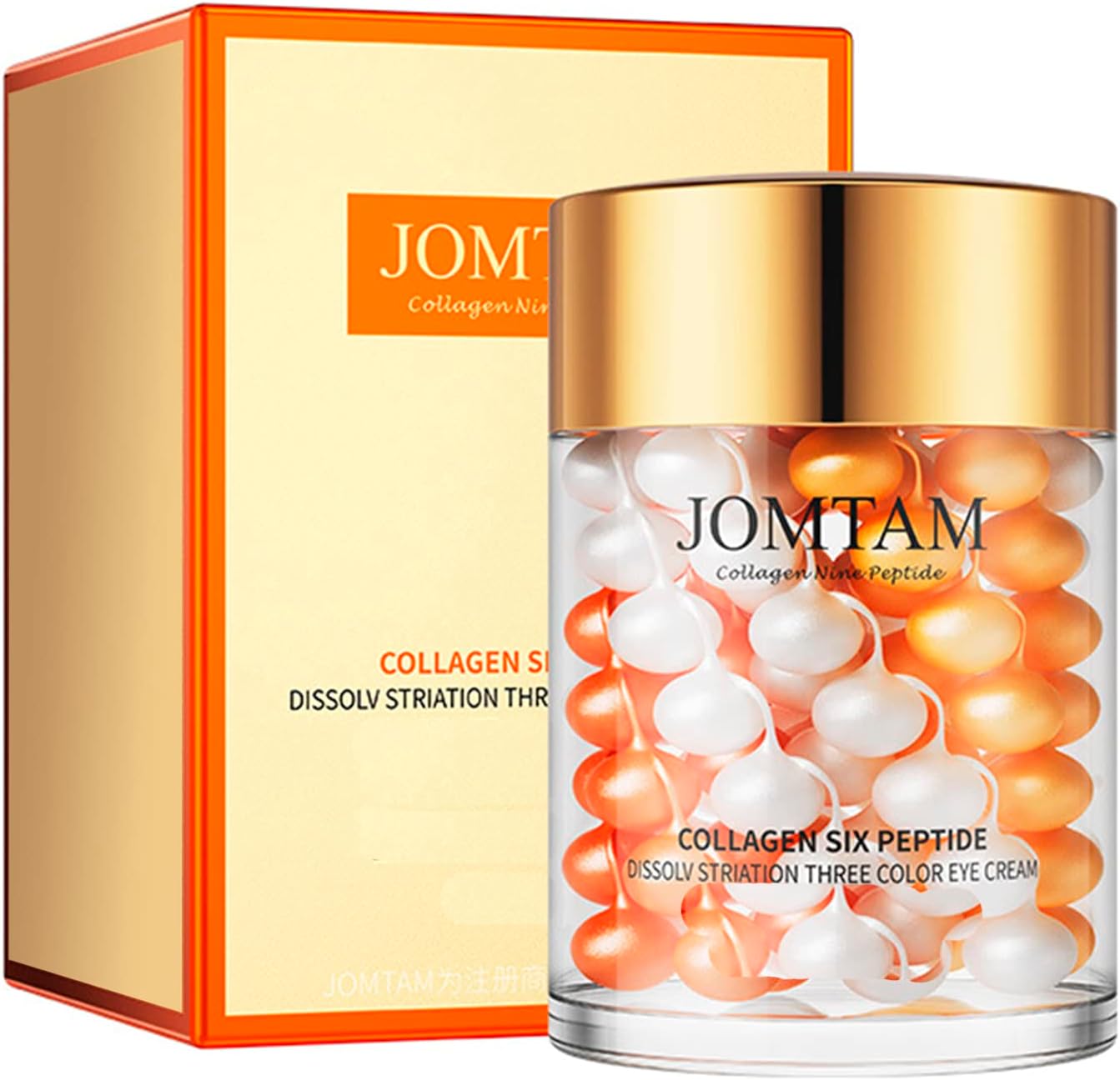 Collagen Six Peptide Dissolve Striation Three Color Eye Cream Eye Bags Hydrating Face Skin 60g / 2.03fl.oz