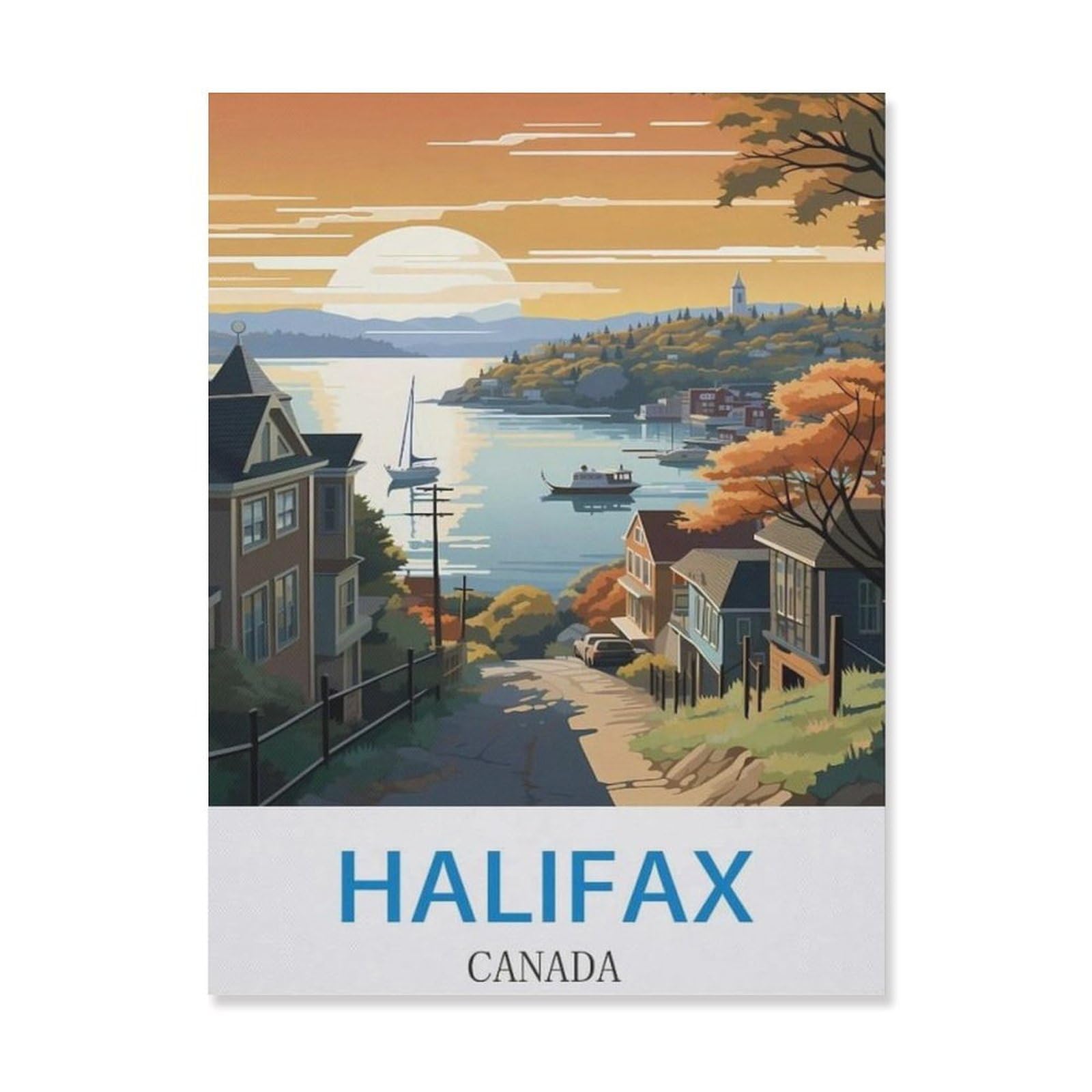 Halifax Canada，Metal Tin Sign,For Farmhouse Home Bathroom Garage Cafe Office Kitchen Restaurant Man Cave Vintage Art Wall Decor Poster(20x30cm）8x12 inch-EG22