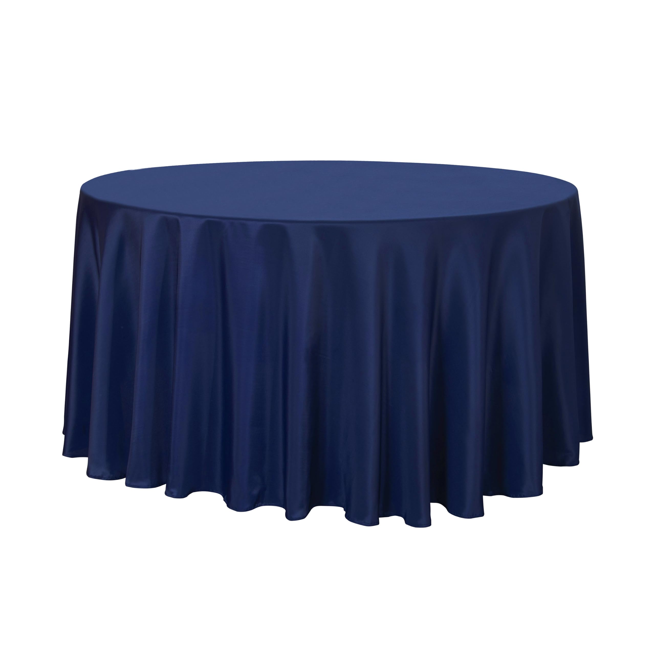 sancua Round Tablecloth, 108 Inch, Navy Blue