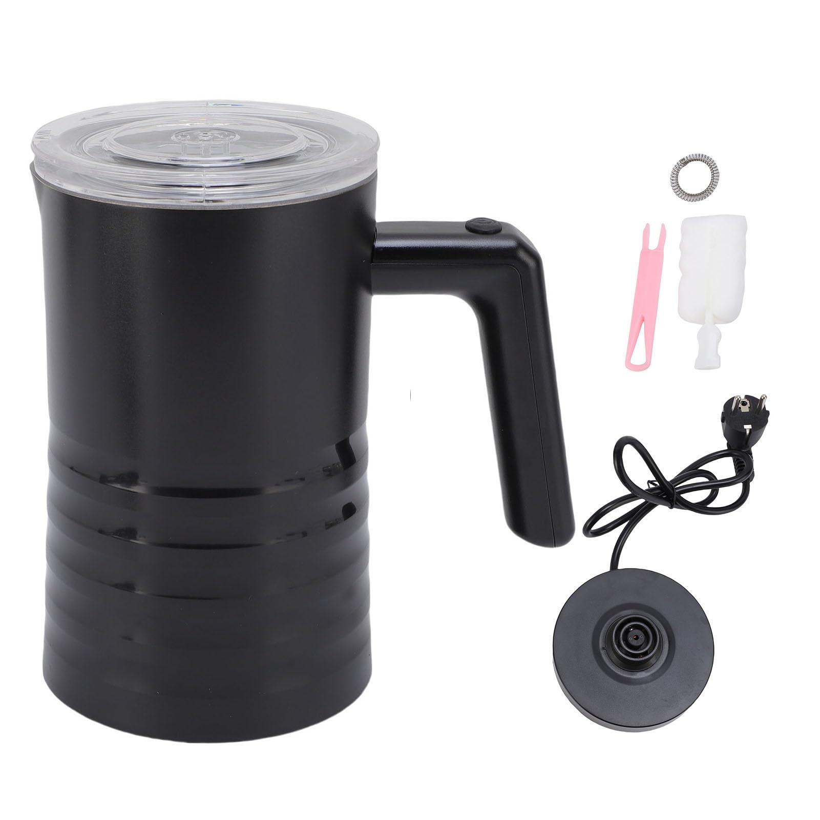 YUYTE Electric Milk Frother 4-w-1 Ciepłe i Zimne Mleko Foamer do Kawy Latte Cappuccino Gorąca Czekolada z Cichym Motorowym miotaczką 160 Ml Piegi Ogrzewanie 350 Ml (wtyczka UE 220V)