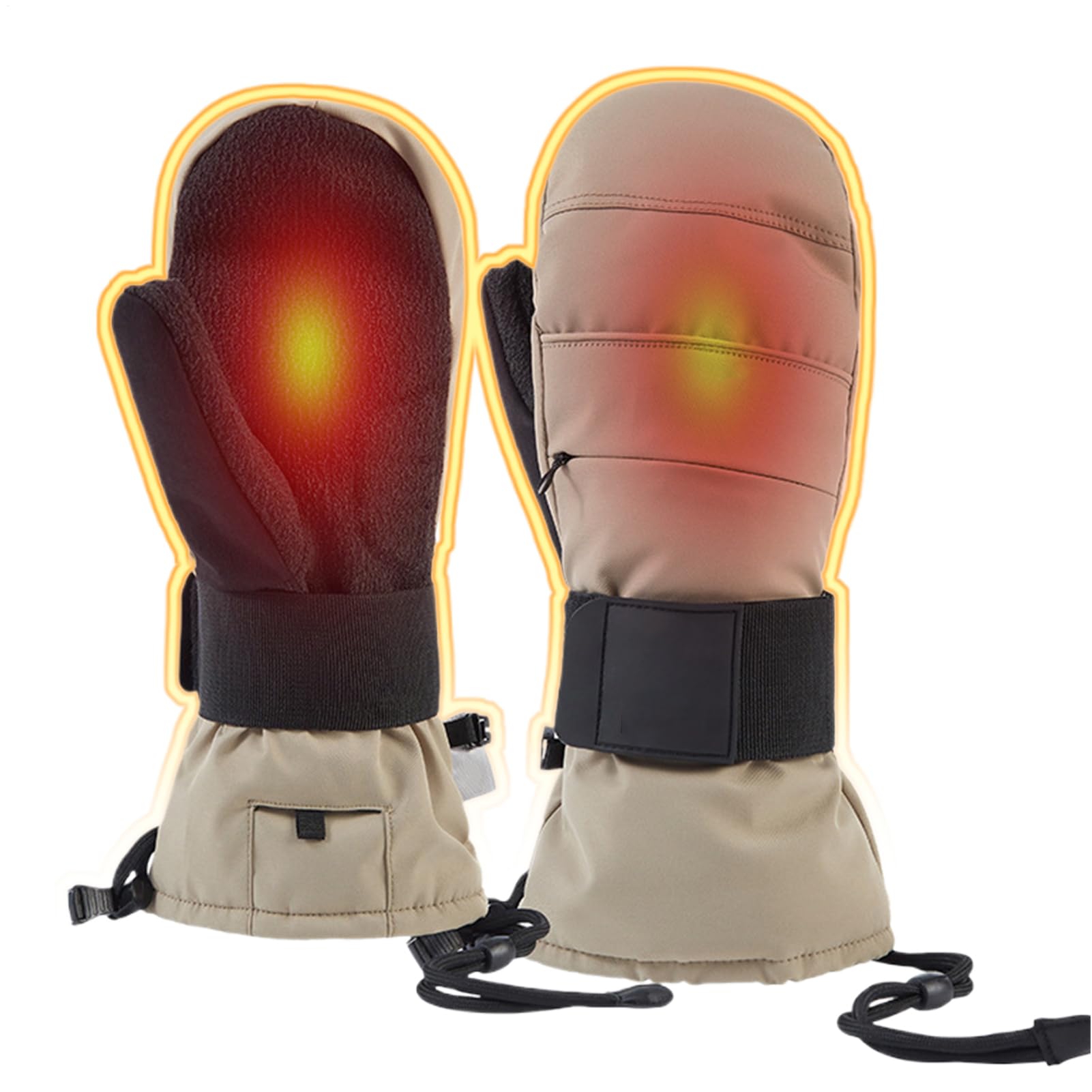Gants d'hiver, moufles tactiles | avec protège-poignet doublés en polaire, gants d'équitation pour homme, moto, ski, neige, cyclisme, snowboard