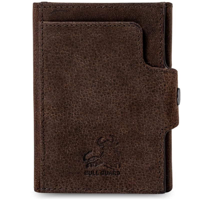 BULL GUARD Trifold RFID Blocking Front Pocket Wallet for Men, Secure Card Slots & Coin Pocket, Durable Full Grain Leather Craftmanship in Crazy Horse