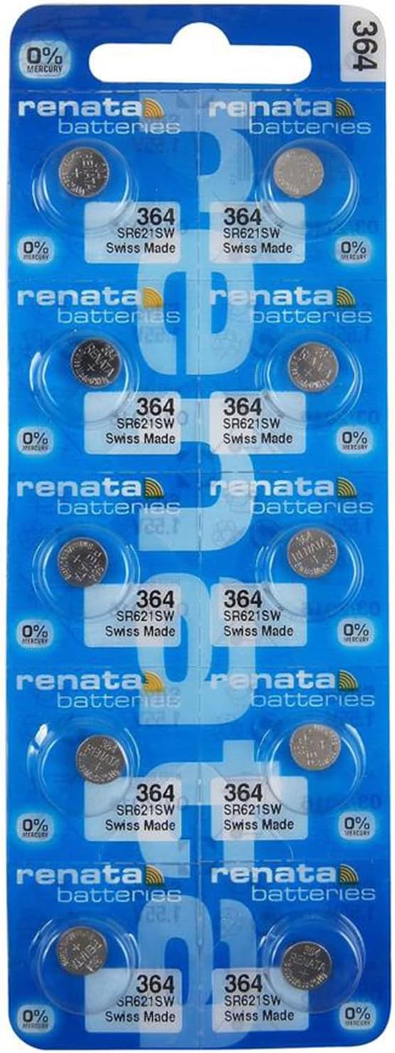 364 SR621SW Batteries - 1.55V Silver Oxide 364 Watch Battery (10 Count)