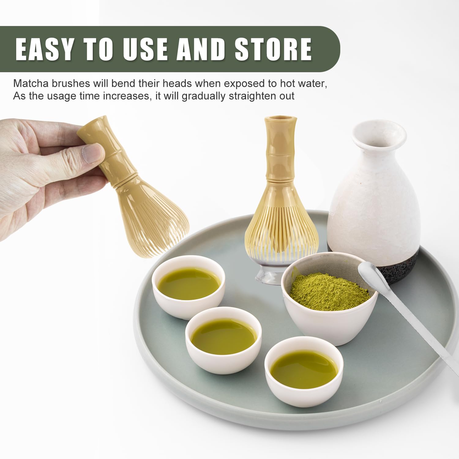 Macha Tea Kit con Frusta Matcha Cucchiaio Setaccio Supporto per Frusta 5 Pezzi Matcha Set Materiale di Qualità Alimentare per Casa Ufficio,Regalo Perfetto per Gli Amanti Del Matcha
