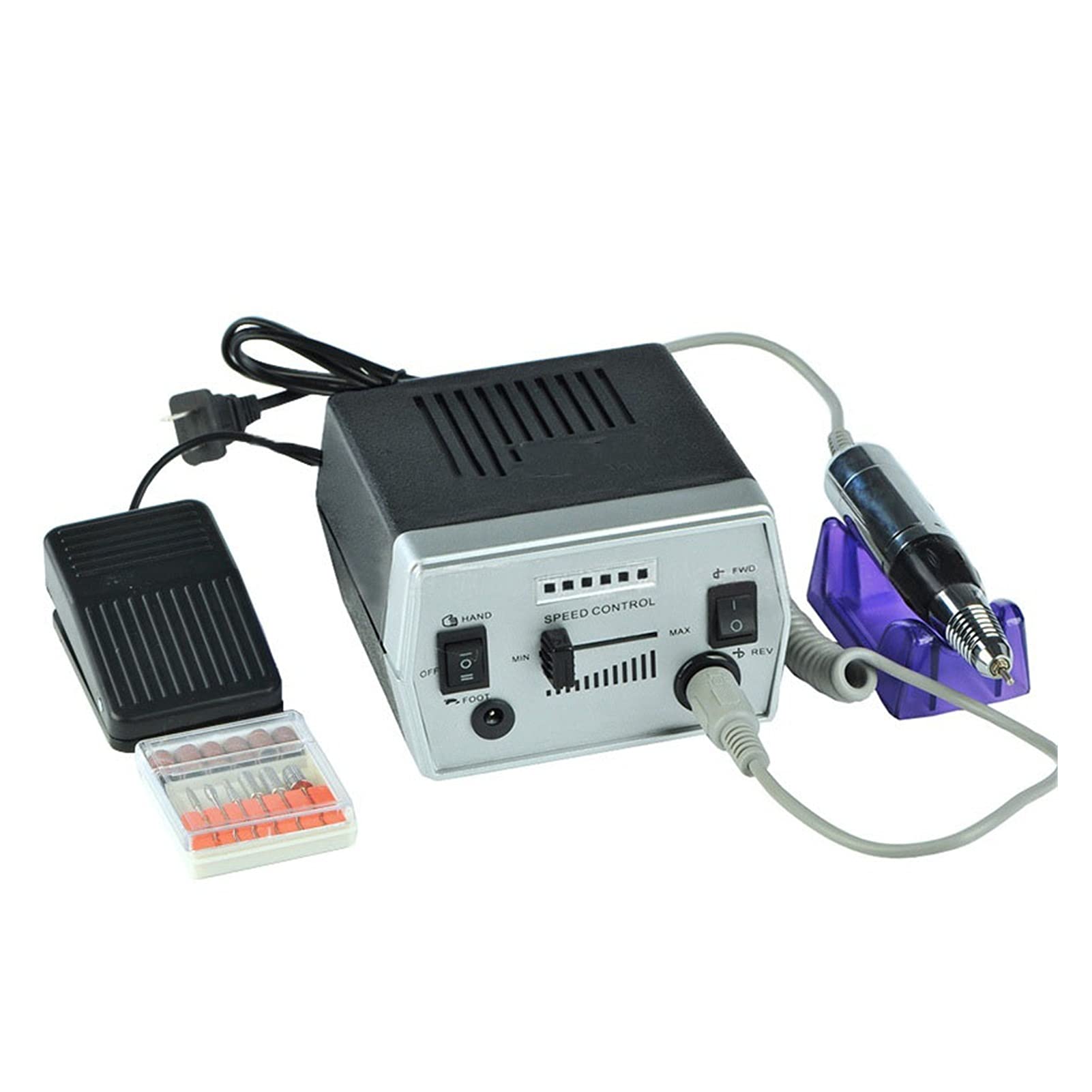 Wiertarka do paznokci 3500. 0PM. Elektryczny wiertarka do paznokci Manicure Wiertarka Profesjonalny sprzęt wiertnicy z salonem pedałem Polerka(Nero)