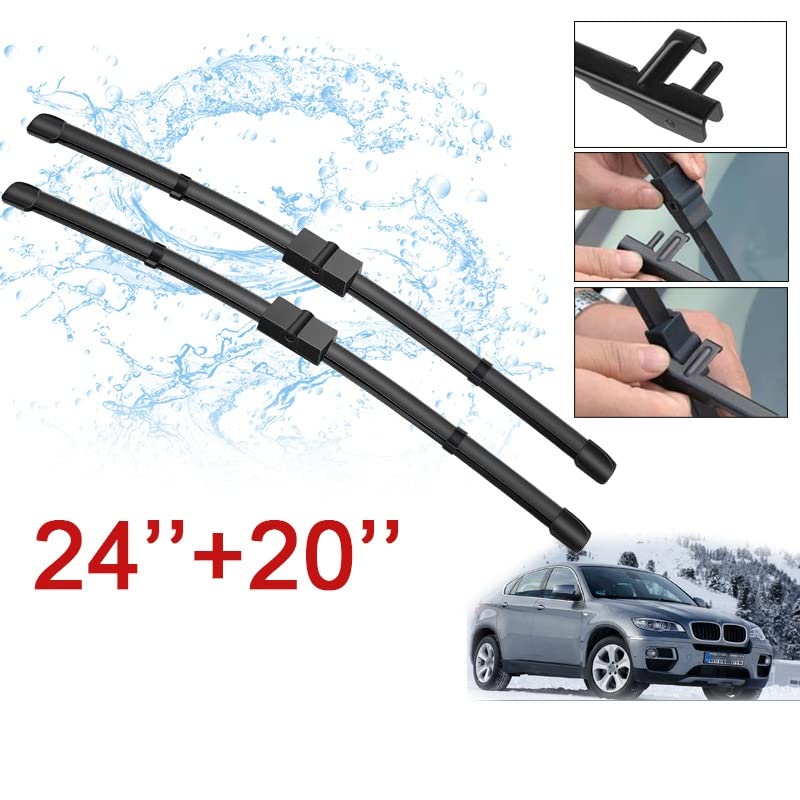 Essuie-glaces 24'+20' pour BMW X6 E71 E72 de 2008 à 2012 - 2