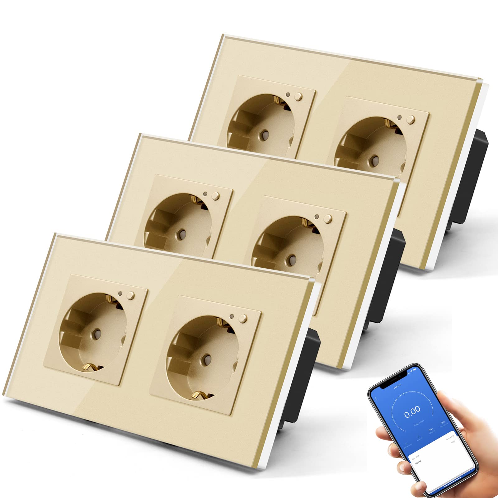 BSEED Enchufe Inteligente con 20W USB y Tipo C,Mate Enchufe Pared Wifi con Medidor Consumo,Control Remoto por APP & Voz,Requiere Cable Neutro,1 Enchufe,Blanco 86mm — view 130