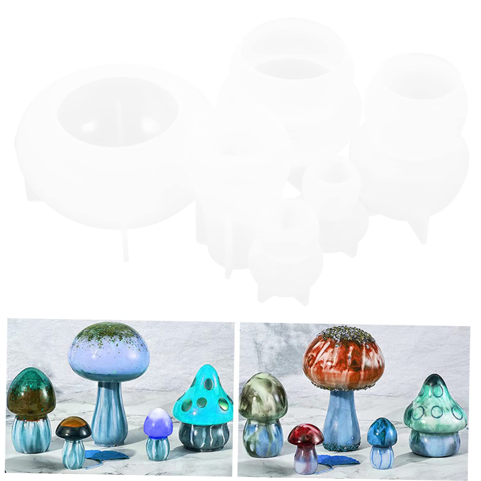 Lurrose 3sets Stampi Silicone Per Decorazioni Forma Di Fungo Mold Per Creazioni Fai Te Di Ornamenti e Epossidica Per Regali e Decorazioni Artigianali