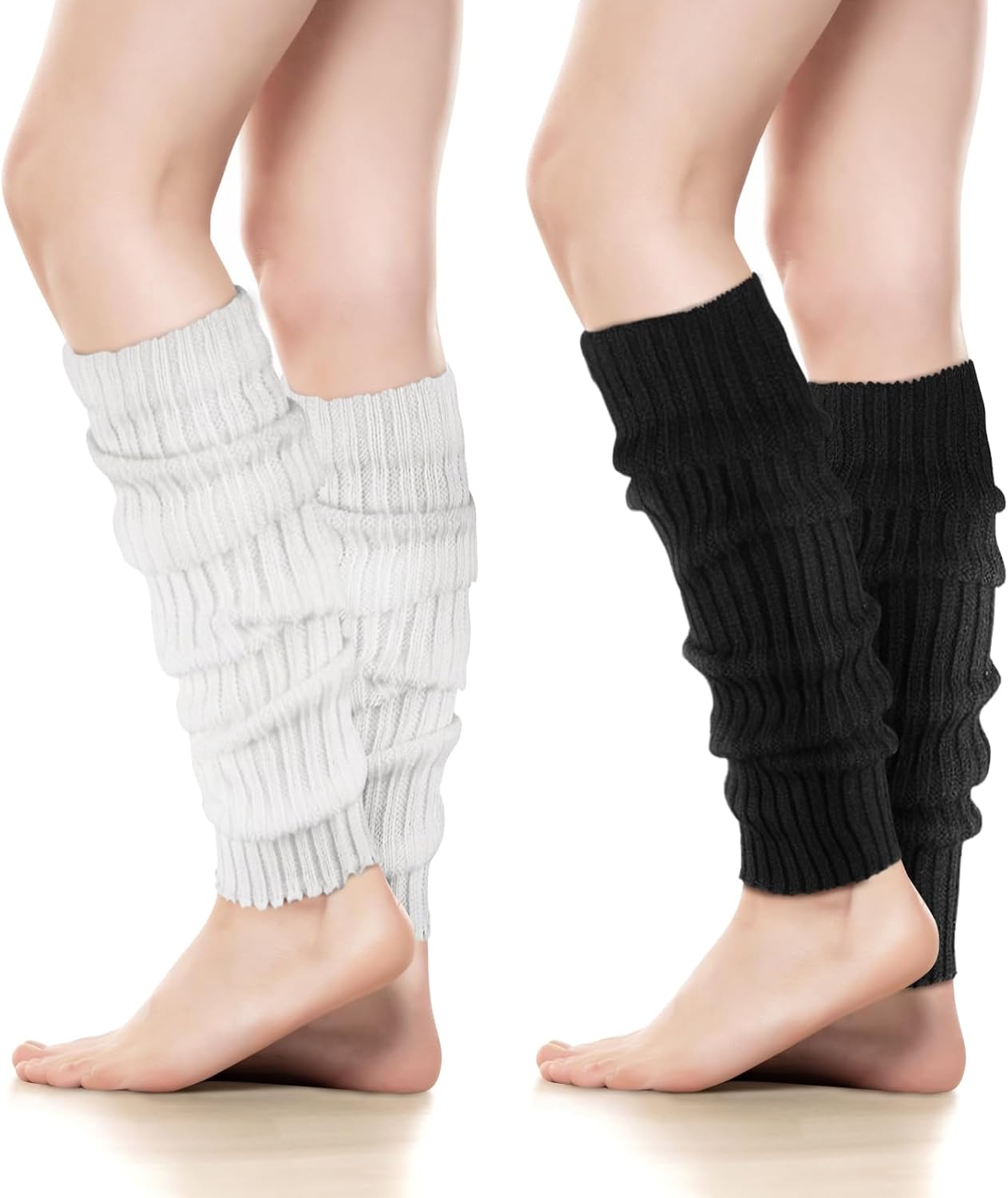Women's Leg Warmers - 1/2 Pack 80s Retro Fashion Knit for Girls Dance Sports Yoga