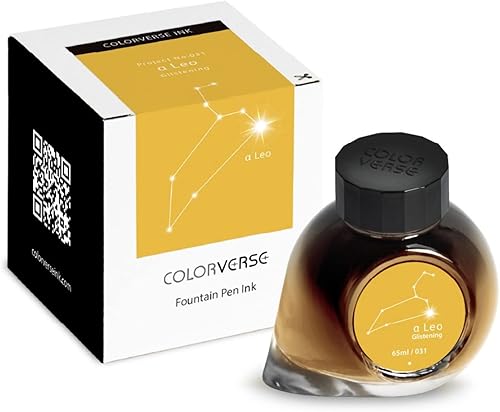 Colorverse Tinta para pluma estilográfica | Amarillo | α Leo Glistening | 2.2 fl oz | Tinta a base de tinte | Serie Project