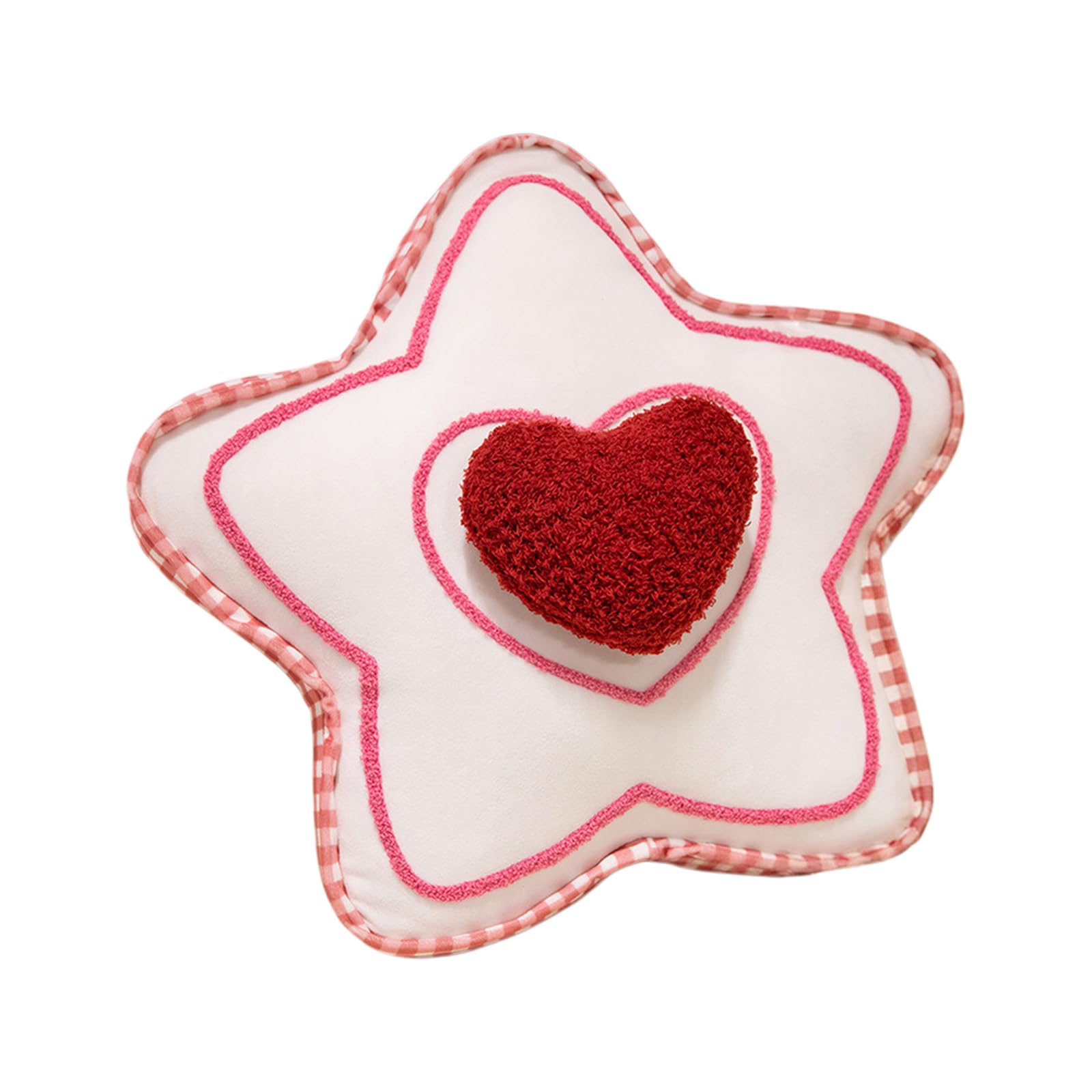 Hredyqw Moons Star Triangle Throw Pillow With Furry Trim Decorative Cushion For Sofa Bed Decors PP Cotton Filling Home