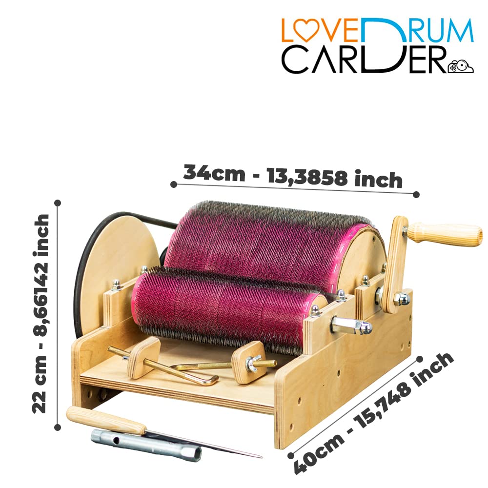 Generisch LoveDrumCarder Karder für Wolle Kardierer Kardiermaschine Wool Carder Drum Carder Trommelkarder Kardierung zum Ausrichten von Mischwolle und Anderen Fasern zur Vorbereitung auf das Spinnen