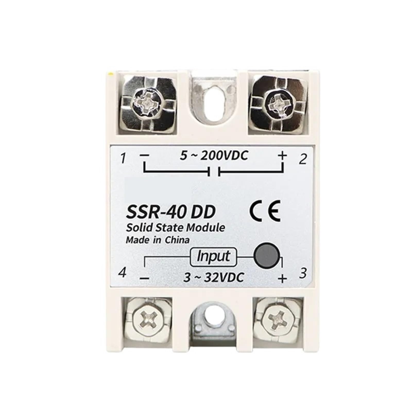 Relais statique monophasé SSR anti-arc électrique contrôle CC coque blanche