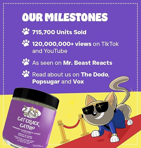 Miniatura 5 de Cat Crack Paquete de 1 taza y 4 tazas de hierba gatera orgánica, mezcla segura de primera calidad, infundida con la máxima potencia, tu gatito