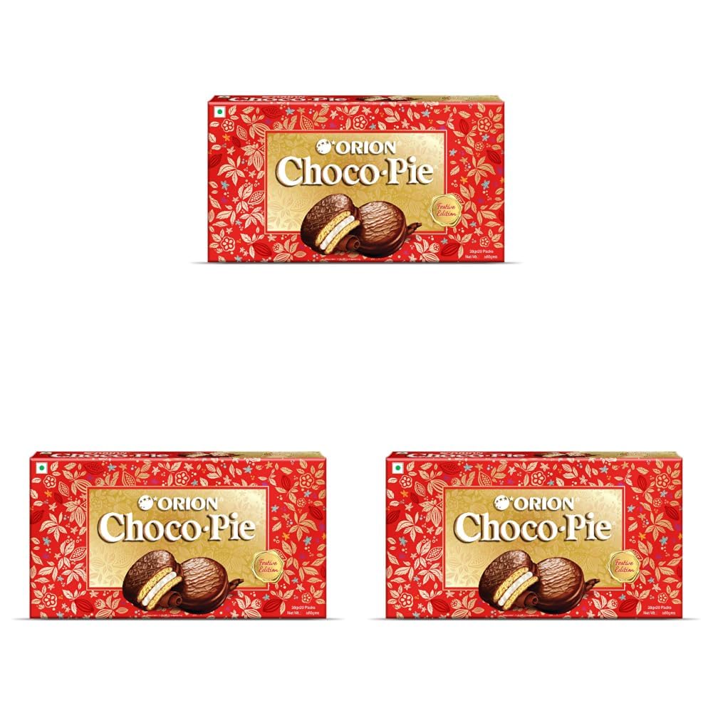 Orion Choco Pie Premium Chocolate Cookies Gift pack (20 pies) 560 gm (Pack of 3)-picture-27