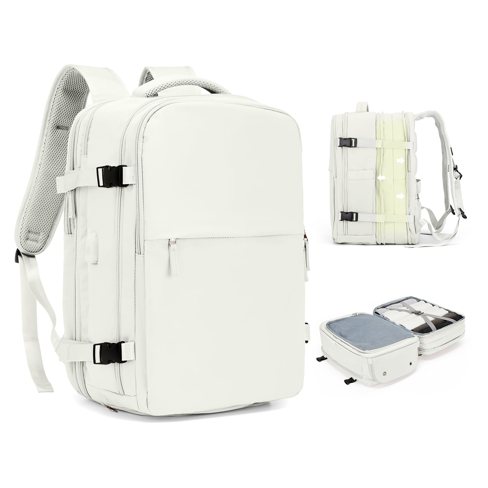 SZLX Zaino Ryanair 40x20x25 Bagaglio a Mano zaino Borse da Cabina per Easyjet 45x36x20 Zaino da Viaggio donna con porta ricarica USB, Borsa da Viaggio aereo Zaino Computer Impermeabile Casual Daypack