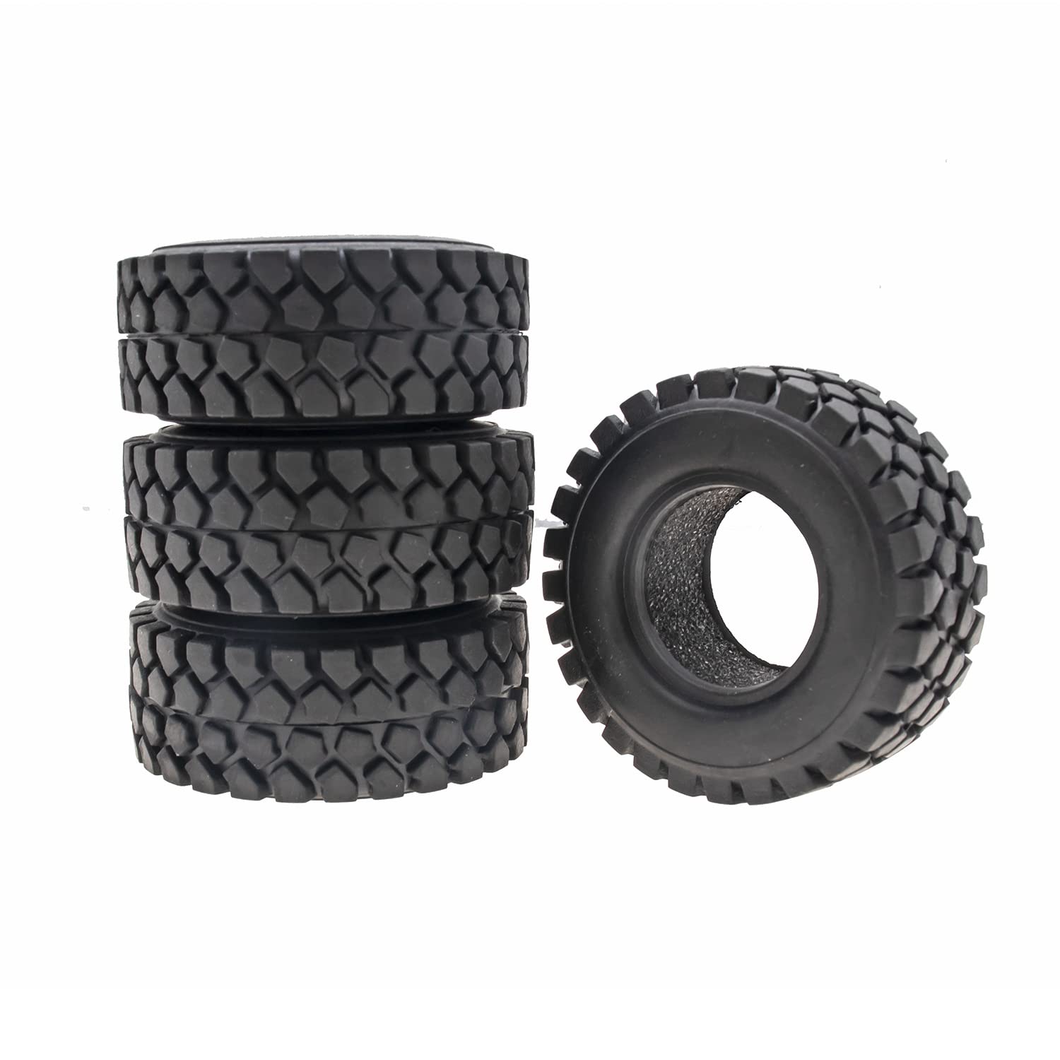 GTHELE 1.0 Crawler Tires for SCX24 Gladiator Bronco C10 JLU Deadbolt B17 Axial 1/24 1/18 Tracked car 4PCS
