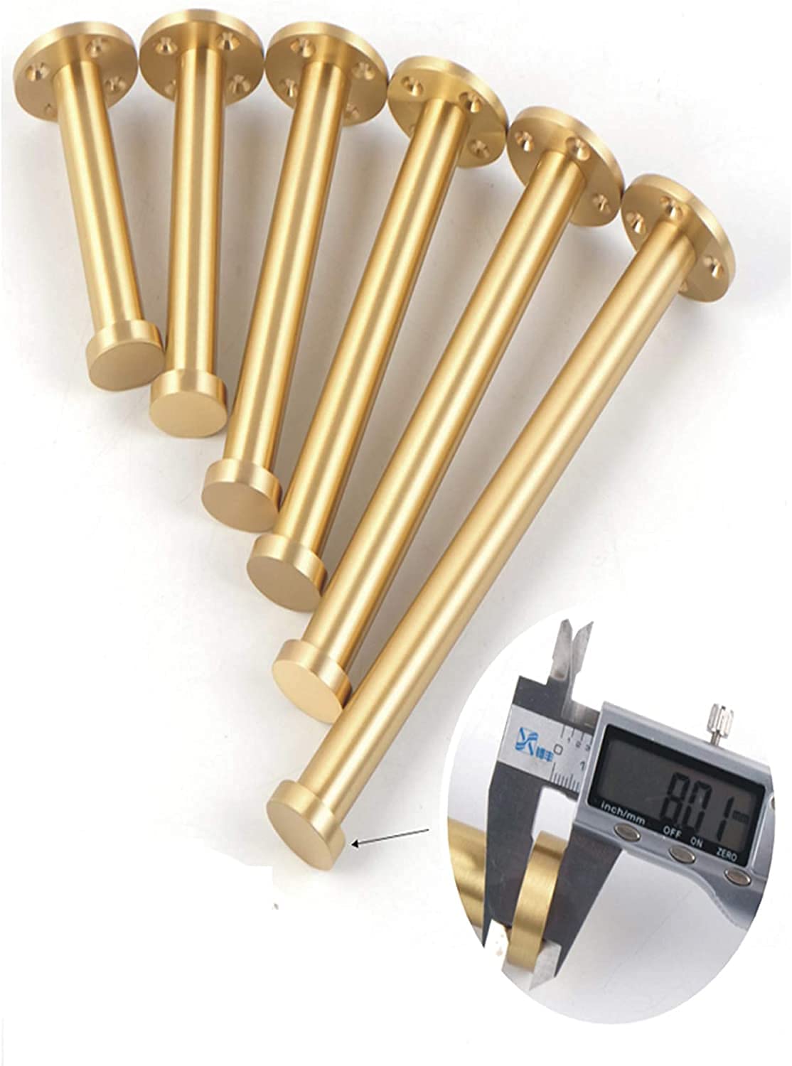 Patas de latón Ajustables en Altura para sofá, Mueble de TV, Mueble de baño, Paquete de 4, 10 cm/3,9 Pulgadas, Incluye Tornillos.