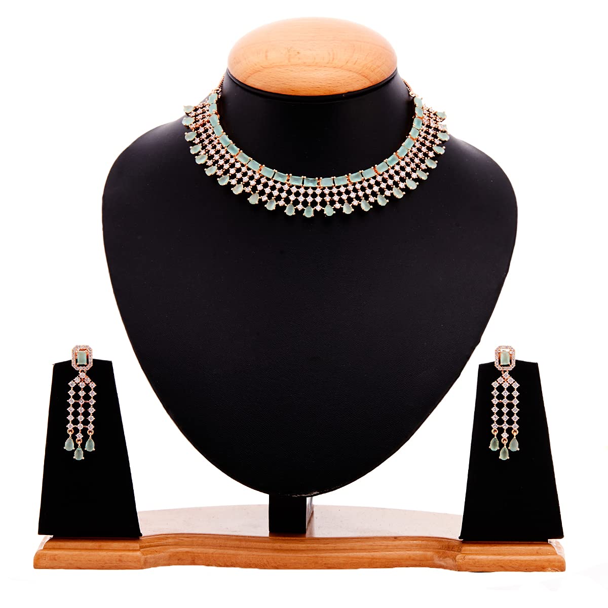 Floral Choker Necklace Set and Earrings