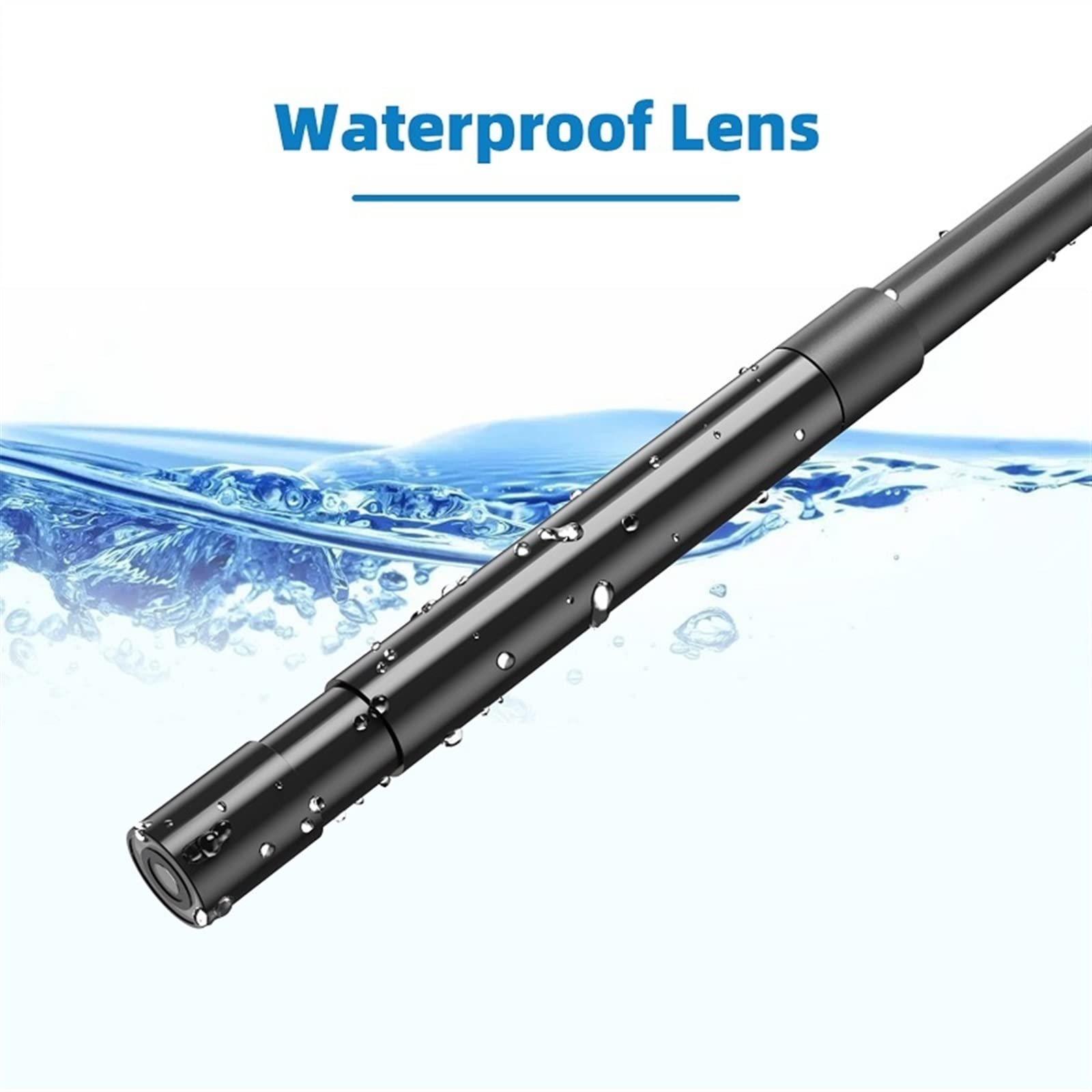 Inspection et analyse 2.4 pouces IPS écran endoscope industriel caméra HD1080P tuyau inspection de voiture endoscope étanche câble rigide LED 2600mAh batterie (Size : 8mm-10m)