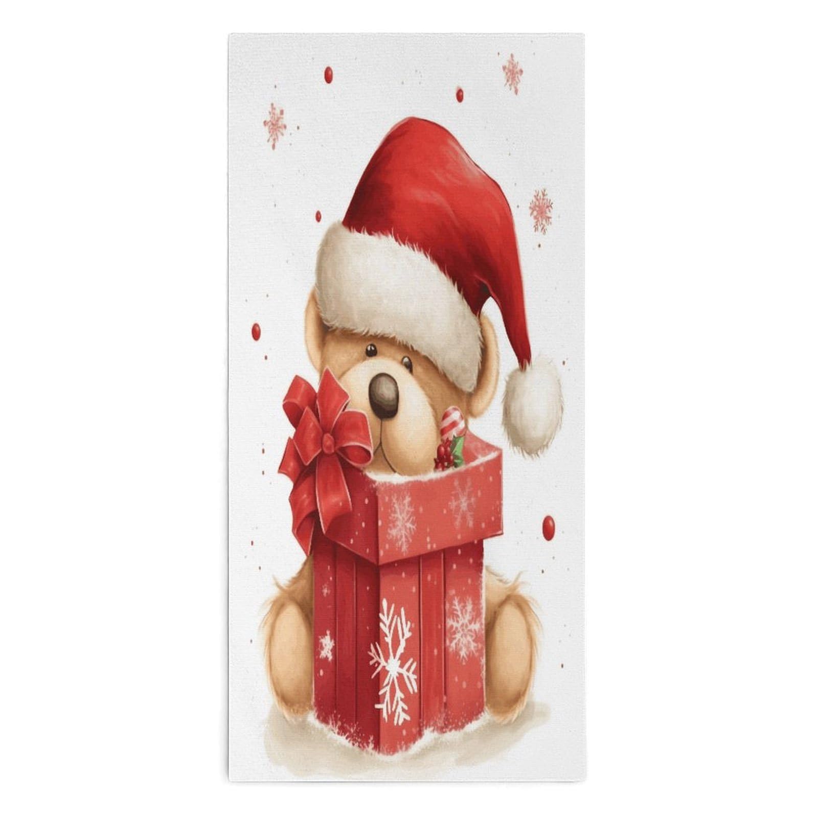YUXBVKRS Santa Hat Gift And Merry Hand Towels for Bathroom 14x29 Inch