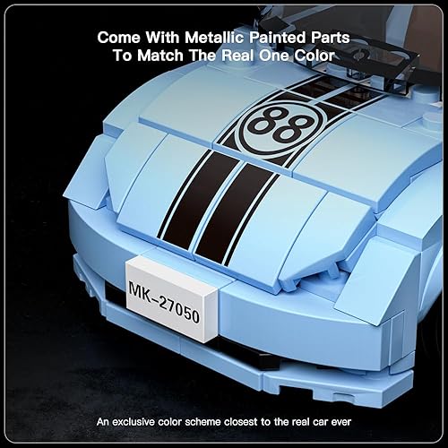 Miniatura 5 de Mould King Speed Champions V.Beetle - Modelos de automóvil con vitrina, 27047 modelos coleccionables, kits de automóviles, juguetes de construcción,