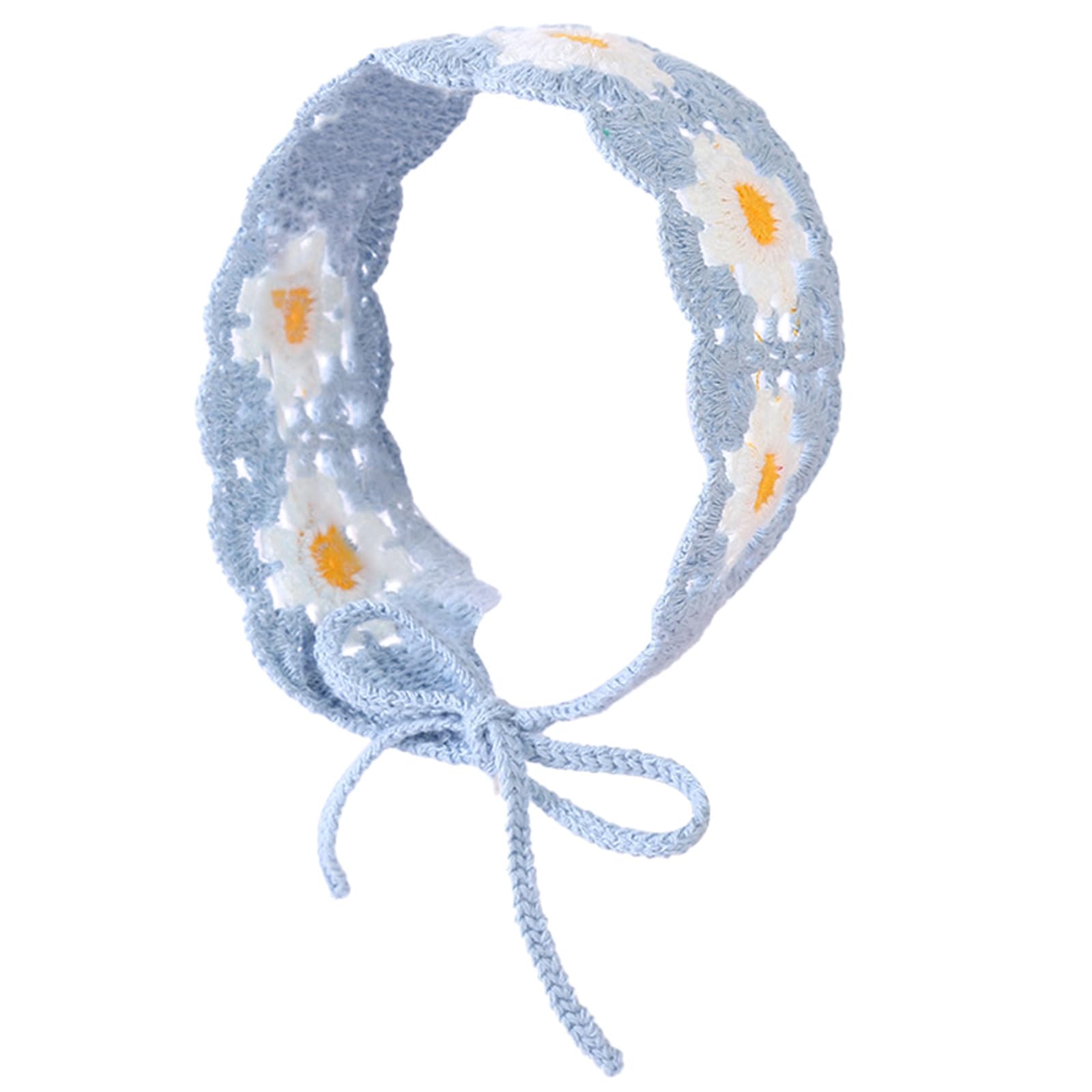 Floral Crochet Hair Bandana Headscarf Womens Hair Scarf Floral Knit Headband Vintage Head Kerchief For Girls Womens Hair Scarf Wrap Headband Crochet