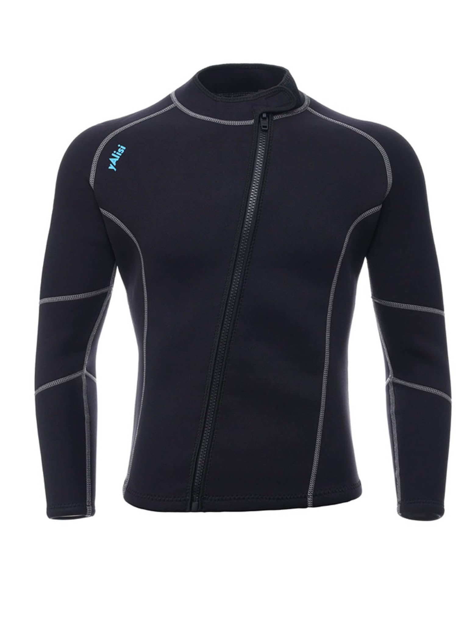 Hedmy Herren Neoprenanzug Jacke Langarm 3mm Warmhalten Oberteil Mit Reißverschluss Zum Schnorcheln Tauchen Schwimmen