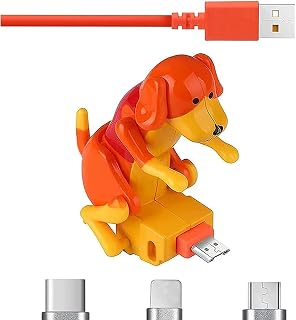 Funny Humping Dog Fast Charger Cable,Portable Stray Dog Charging Cable,Dog Toy Smartphone USB Cable Charger,for iPhone Android Type-C Various Models Phones. (Yellow Type-C)