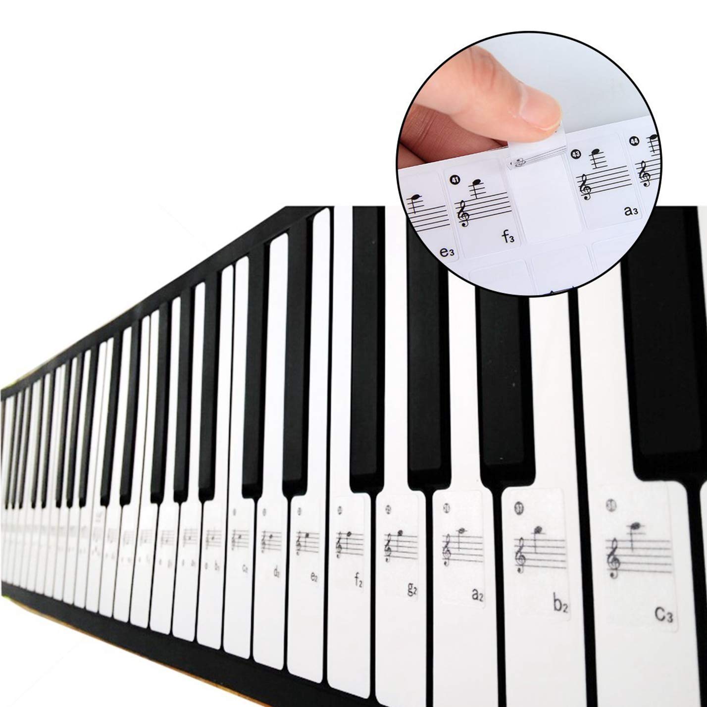 Piano Stickers for Keys – Removable w/Double Layer Coating for 49/61 / 76/88 Keyboards