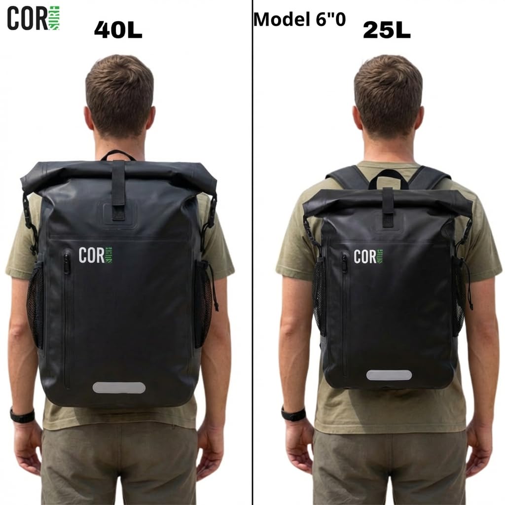 COR Surf Wasserdichter Dry-Bag-Rucksack von mit gepolsterter Laptop-Hülle, robuster Roll-Top-Rucksack